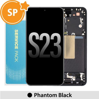Tecguru-Samsung Galaxy S23 5G S911B OLED Screen Replacement Digitizer with Frame GH82-30480A (Service Pack)-Phantom Black Tecguru-Samsung Galaxy S23 5G S911B OLED Screen Replacement Digitizer with Frame GH82-30480A (Service Pack)-Phantom Black